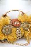 Sunflower - Borsa in paglia rigida