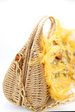 Sunflower - Borsa in paglia rigida